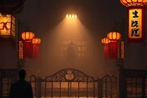 《长夜巡灯人》悬疑剧封面，深夜街灯下独自行走的身影